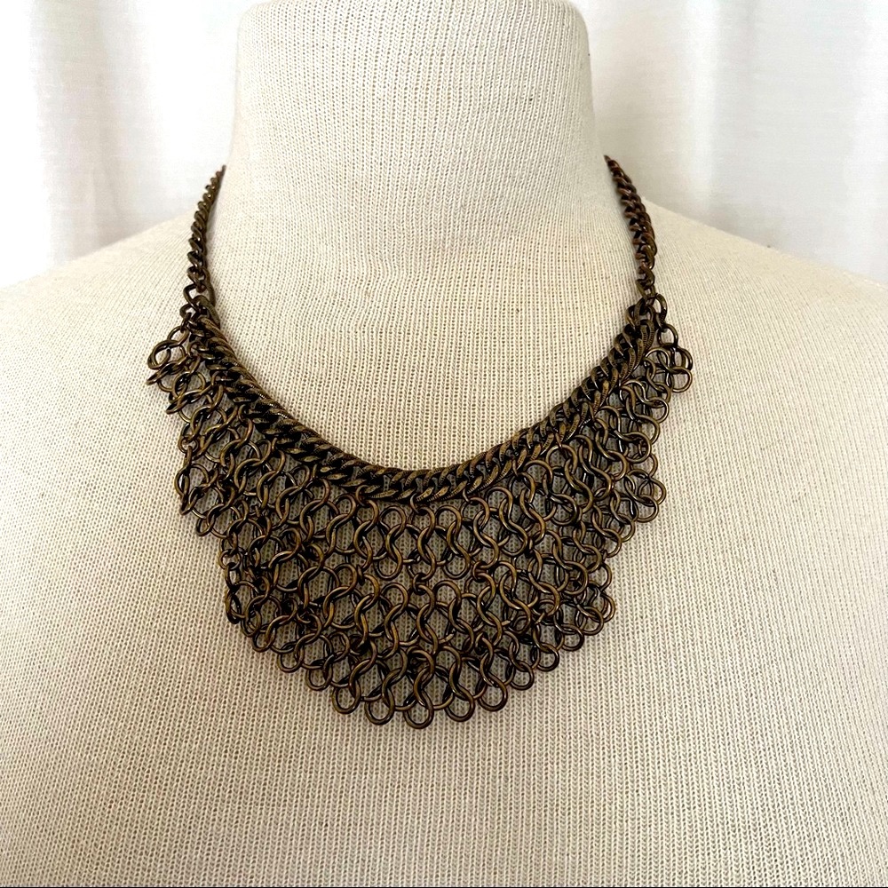 Vintage brass chain necklace